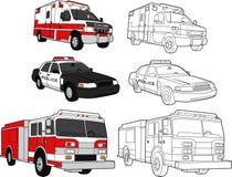 Ambulance, Police Car, Fire Engine Royalty Free Stock Photo Ambulance, Police Car, Fire Engine Royalty Free Stock Photo