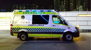 Ambulansowy Boczny widok obrazy royalty free Ambulansowy Boczny widok obrazy royalty free