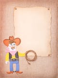 American Cowboy in wild west hat and boots with lasso on old pap Vector Illustration American Cowboy in wild west hat and boots with lasso on old pap Vector Illustration