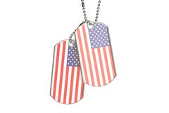 Dog Tags With An American Flag Stock Illustration - Illustration of ...