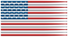 American drummer flag with red, white and blue stars and stripes drum sticks isolated vector illustration royalty free illustration American drummer flag with red, white and blue stars and stripes drum sticks isolated vector illustration royalty free illustration