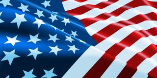 American flag waving. Vector background for patriotic and national design banner. Vector illustration