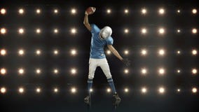 American football player against flashing lights