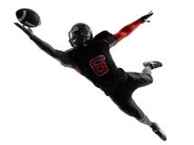 American football player catching ball silhouette