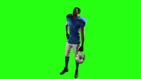 American football player on green screen