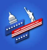 American Poster for Fourth of July Independence Day of the USA, Capitol, Statue of Liberty Royalty Free Stock Photography American Poster for Fourth of July Independence Day of the USA, Capitol, Statue of Liberty Royalty Free Stock Photography