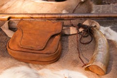American Revolutionary War Rifle And Accessories Stock Photo