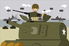 American sherman tank on the landing beaches in normandy France royalty free illustration American sherman tank on the landing beaches in normandy France royalty free illustration