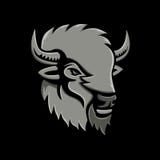 Americano Bison Head Metallic Icon illustrazione vettoriale Americano Bison Head Metallic Icon illustrazione vettoriale