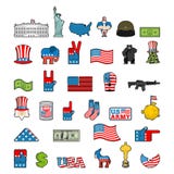 Amerika symbolsuppsättning Nationellt tecken av USA amerikanska flagganstaty Arkivfoto Amerika symbolsuppsättning Nationellt tecken av USA amerikanska flagganstaty Arkivfoto