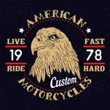Amerikaans Eagle Motorcycle Emblem vector illustratie Amerikaans Eagle Motorcycle Emblem vector illustratie
