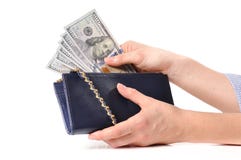 Amerikaanse dollars Handen die geld van portefeuille nemen stock afbeeldingen Amerikaanse dollars Handen die geld van portefeuille nemen stock afbeeldingen