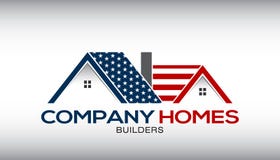 Amerikaanse Huizen Logo Business Card royalty-vrije illustratie Amerikaanse Huizen Logo Business Card royalty-vrije illustratie