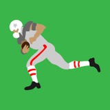 Amerikaanse voetbalster die overdwars lopen royalty-vrije illustratie Amerikaanse voetbalster die overdwars lopen royalty-vrije illustratie