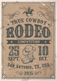 Amerikansk cowboyrodeoaffisch royaltyfri illustrationer Amerikansk cowboyrodeoaffisch royaltyfri illustrationer