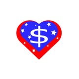 Amerikansk hjärta, vektor i form av flaggan av Amerikas förenta stater stock illustrationer Amerikansk hjärta, vektor i form av flaggan av Amerikas förenta stater stock illustrationer