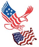 amerikanska flagganöversikt Royaltyfri Fotografi amerikanska flagganöversikt Royaltyfri Fotografi