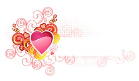 Ami il cuore con lo spase/biglietto di S. Valentino e la cerimonia nuziale/ illustrazione di stock Ami il cuore con lo spase/biglietto di S. Valentino e la cerimonia nuziale/ illustrazione di stock