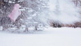 Amigos felizes que jogam com neve no inverno filme Amigos felizes que jogam com neve no inverno filme