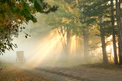 Amish In Morning Mist Royalty Free Stock Photos Amish In Morning Mist Royalty Free Stock Photos