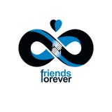 Amistad infinita, amigos para siempre, combin especial del logotipo del vector stock de ilustración Amistad infinita, amigos para siempre, combin especial del logotipo del vector stock de ilustración