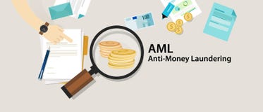 AML anti money laundering cash coin transaction company stock illustration AML anti money laundering cash coin transaction company stock illustration