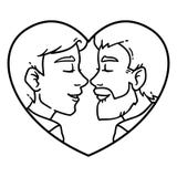 Amor gay de los pares Cónyuges homosexuales preciosos aislados en un fondo blanco ilustración del vector Amor gay de los pares Cónyuges homosexuales preciosos aislados en un fondo blanco ilustración del vector