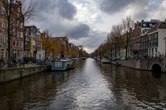 Amsterdam Canal in Autumn Cityscape Royalty Free Stock Photos Amsterdam Canal in Autumn Cityscape Royalty Free Stock Photos