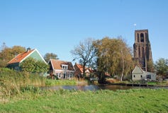 Amsterdam North - Typical Dutch Village-church Tower Royalty Free Stock Image