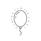Amusement avec la ligne mince icône de ballon illustration stock Amusement avec la ligne mince icône de ballon illustration stock
