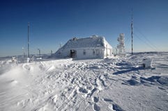 An Ice-covered Meteorological Station Stock Photography