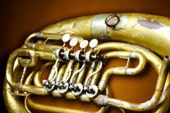 An Old Brass Instrument Stock Photography