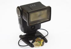 An Old Dusty National Photographic Flash Unit From The Film Era That Has Been Adapted For Permanent Use As A Remote Flash Unit Wit Royalty Free Stock Photography An Old Dusty National Photographic Flash Unit From The Film Era That Has Been Adapted For Permanent Use As A Remote Flash Unit Wit Royalty Free Stock Photography