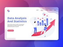 Analisi dei dati e statistiche d'atterraggio della pagina royalty illustrazione gratis Analisi dei dati e statistiche d'atterraggio della pagina royalty illustrazione gratis