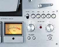 Analog Stereo Open Reel Tape Deck Recorder VU Meter Stock Photos Analog Stereo Open Reel Tape Deck Recorder VU Meter Stock Photos