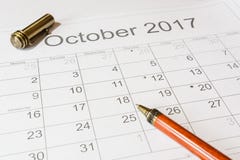 Analysis of a calendar October royalty free stock photography Analysis of a calendar October royalty free stock photography