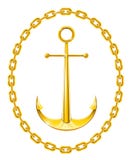 Anchor With Chain As Frame Royalty Free Stock Photography