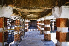 An ancient corridor with stone pillars situated at Kurnool, Andhra Pradesh in India