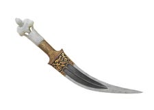 Ancient Fancy Curved Dagger Isolated Stock Photos