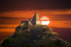 Ancient Hilltop Temple In Southern India. Stock Photography