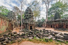 Ancient Khmer architecture. Ta Prohm temple at Angkor, Siem Reap, Cambodia stock photography Ancient Khmer architecture. Ta Prohm temple at Angkor, Siem Reap, Cambodia stock photography