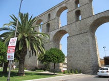 Ancient Roman Aqueduct. View on aqueduct Kamares in the Macedonia, Greece, Europe. Traveling concept background. Creece, Kavala - stock photography Ancient Roman Aqueduct. View on aqueduct Kamares in the Macedonia, Greece, Europe. Traveling concept background. Creece, Kavala - stock photography