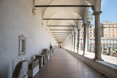 Ancient sculptures in the baths of Diocletian Thermae Diocletiani in Rome Royalty Free Stock Photos Ancient sculptures in the baths of Diocletian Thermae Diocletiani in Rome Royalty Free Stock Photos