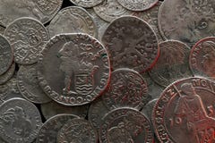 Ancient Silver Medieval Coins Stock Image
