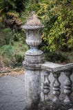Ancient staircase with stone balusters against the background of green vegetation stock photography Ancient staircase with stone balusters against the background of green vegetation stock photography