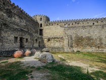Ancient stone wall of fort stock photo Ancient stone wall of fort stock photo