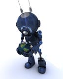 Android avec le globe illustration stock Android avec le globe illustration stock
