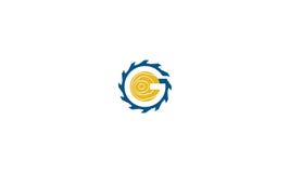 Anfangsg-Kettensägenlogo-Ikonenvektor lizenzfreie abbildung Anfangsg-Kettensägenlogo-Ikonenvektor lizenzfreie abbildung