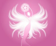 Angel Figure Holding Star Pink Stock Image
