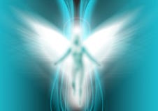 Angel On Blue And White Background Stock Photo Angel On Blue And White Background Stock Photo